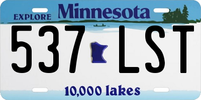 MN license plate 537LST