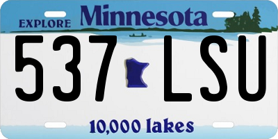 MN license plate 537LSU