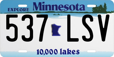 MN license plate 537LSV