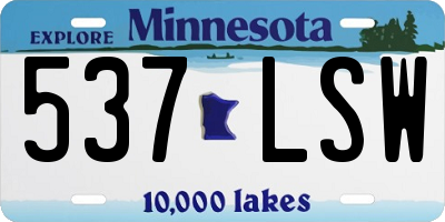 MN license plate 537LSW