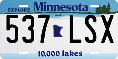 MN license plate 537LSX