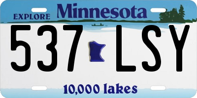 MN license plate 537LSY