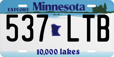 MN license plate 537LTB