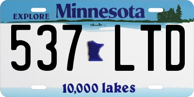 MN license plate 537LTD