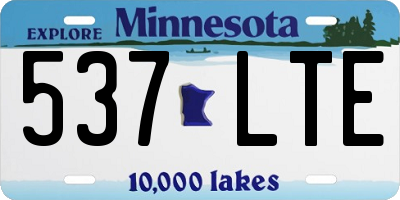MN license plate 537LTE
