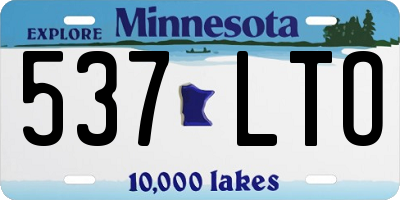 MN license plate 537LTO
