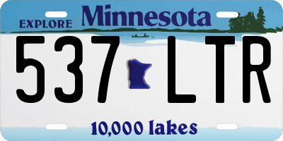 MN license plate 537LTR