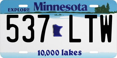 MN license plate 537LTW