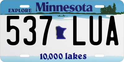 MN license plate 537LUA