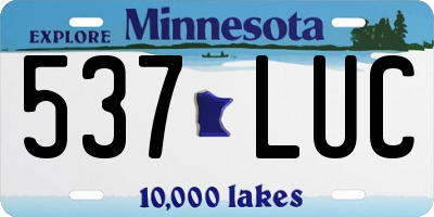 MN license plate 537LUC