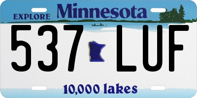 MN license plate 537LUF