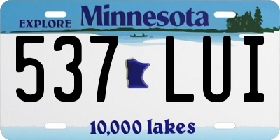 MN license plate 537LUI