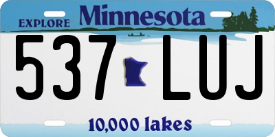 MN license plate 537LUJ