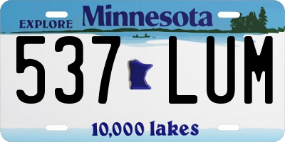 MN license plate 537LUM