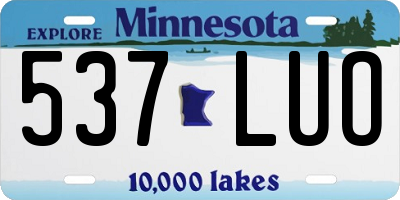 MN license plate 537LUO