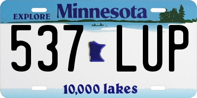 MN license plate 537LUP
