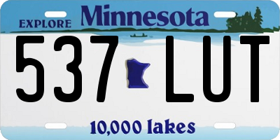 MN license plate 537LUT