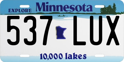 MN license plate 537LUX