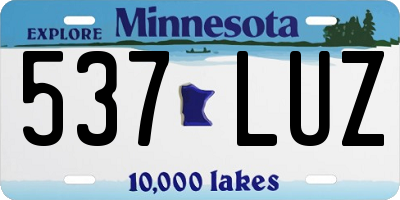 MN license plate 537LUZ