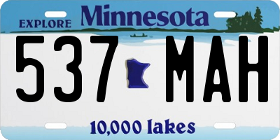 MN license plate 537MAH