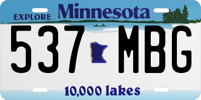MN license plate 537MBG