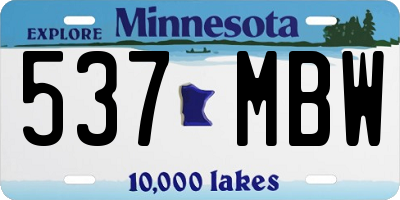 MN license plate 537MBW