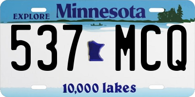 MN license plate 537MCQ