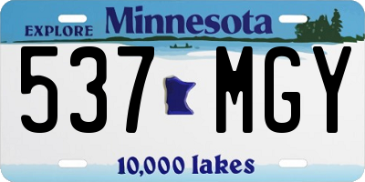 MN license plate 537MGY