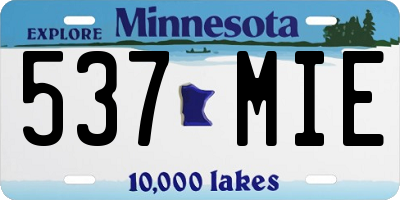 MN license plate 537MIE