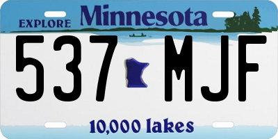 MN license plate 537MJF