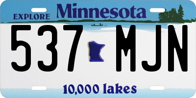 MN license plate 537MJN