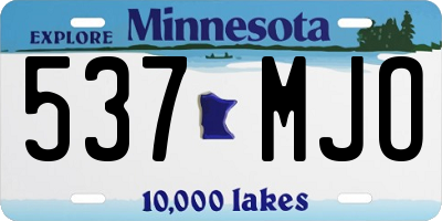 MN license plate 537MJO