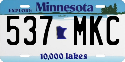 MN license plate 537MKC