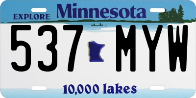 MN license plate 537MYW