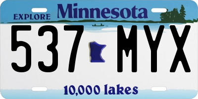 MN license plate 537MYX