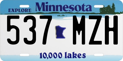 MN license plate 537MZH