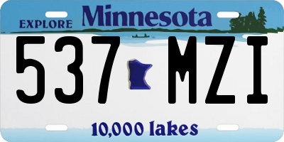 MN license plate 537MZI