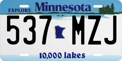 MN license plate 537MZJ