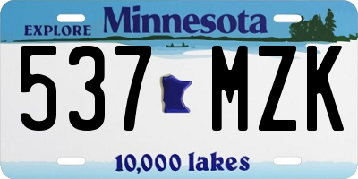 MN license plate 537MZK