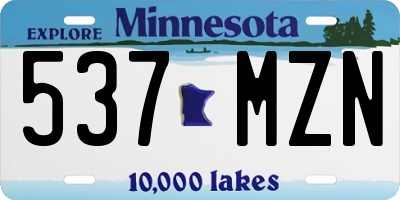 MN license plate 537MZN