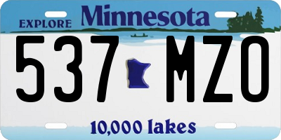 MN license plate 537MZO