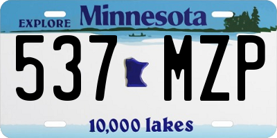 MN license plate 537MZP