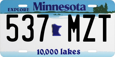 MN license plate 537MZT