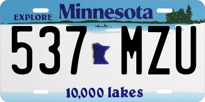 MN license plate 537MZU