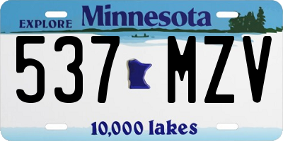 MN license plate 537MZV