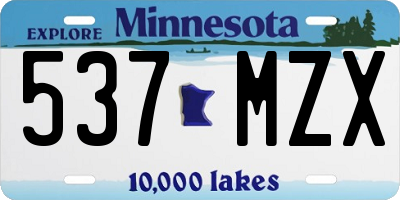 MN license plate 537MZX