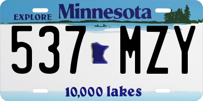 MN license plate 537MZY