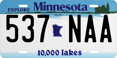 MN license plate 537NAA