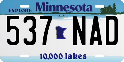 MN license plate 537NAD