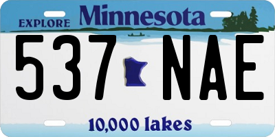 MN license plate 537NAE